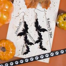 Pendientes de Acrílico Vintage de Halloween, Estilo Gótico Oscuro con Colgantes de Calabaza, Murciélago, Calavera y Fantasma, Joyería de Disfraz para Ambiente de Fiesta - Multicolor - Ver 6