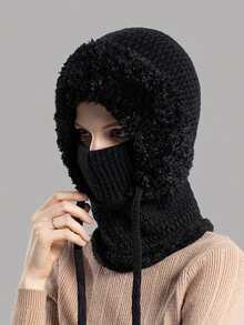 1pc Women's Outdoor Cycling Warm Hat With Mask And Scarf, Thermal Lined Ear Protection One-Piece Head Cover, Halloween - Multicolor - View 2
