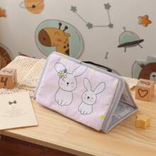 Infant Soft Cloth Book With Safety Mirror, Black & White High Contrast, Foldable & Hanging, Newborn Animal & Number Learning Toy - Multicolor - View 9
