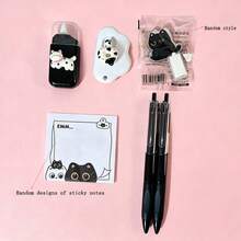 1 Set New Black Cat Theme Creative Cute Cartoon Stationery Set, Suitable For Office And School Use, Perfect Learning Reward - Sets - View 10