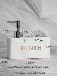 6.31 Inch Resin Kitchen Soap Dispenser Bottle, Dish Soap Refill Bottle, Bathroom Sink Soap Dispenser, Press-Type Soap Dispenser Box, Press-Type Detergent Box, Brush Cleaning Dispenser Box, Brush Storage Box, Divided Storage Box, Kitchen Essentials, Bathroom Decor - A - View 11