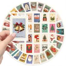 50pcs Christmas Vintage Stamps Stickers, For Water Bottles, Laptops, Notebooks, Phones, Luggage, Journals, Fridges - Multicolor - View 7