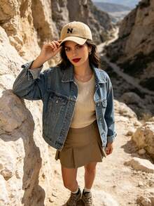 1Pc Unisex Outdoors Fashionable Leisure Washed Baseball Cap, Adjustable Outdoor Sun Protection Casual Hat,Suitable For Daily Matching - Khaki - View 5