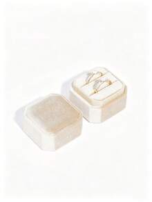 1pc Octagonal Velvet Ring Box, 2/3 Slots, Triple/Double Slot Ring Box, Wedding Ring Box, Wedding Ceremony Ring Box, Proposal Ring Box, Engagement Ring Box, Back To School Ring Box - Multicolor - View 16
