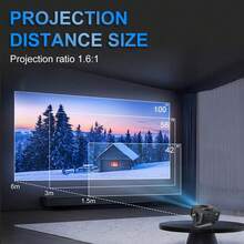 Portable Mini Home Projector, Native 1080P Supported WiFi Wireless Screen Mirroring Projector, Auto Electronic Keystone Correction, 42‑100" Projection Size, Built‑In HiFi Speaker, Power Bank Compatible For Indoor Outdoor Use - Black - View 5