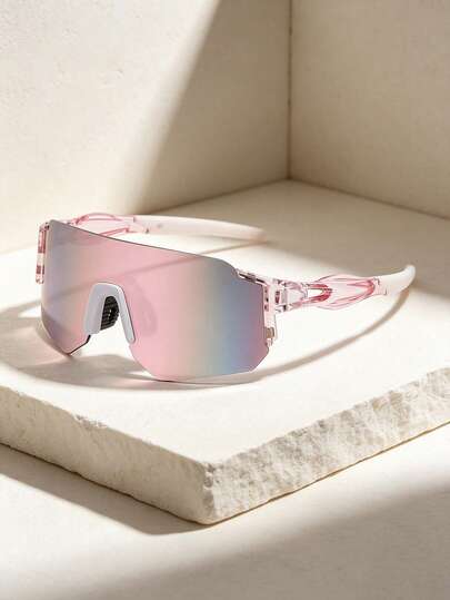 3PCS/1PC Vintage Women's Outdoor Cycling Sports Glasses With Gradient Lenses, Purple And Pink, Fashionable Windproof Goggles Suitable For Hiking And Sports