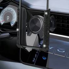 1pc Shiny Rhinestone Car Phone Holder Mini Air Vent Auto Clip 360° Adjustable Universal Style Women Girls Car Accessories - Multiple Styles - View 4