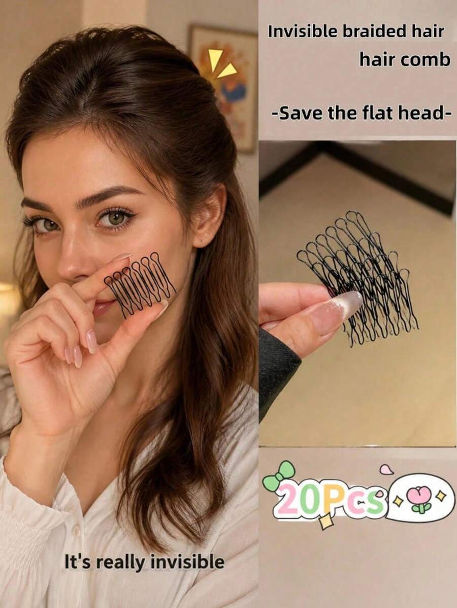 Korean Style Invisible Wire Hair Clip, Deformable Fixing Hair Comb For Updo And Flyaway Hair, Bangs Hair Accessory Organizer - Multicolor - View 1