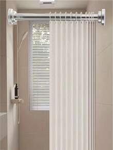No-Drill Telescopic Rod, Heavy-Duty Shower Curtain Rod, Thickened Tension Rod, Super Strong Load-Bearing Spring Rod, Heavy-Duty Drying Rack, Wardrobe Support Rod, Suitable For Cabinets, Bathrooms, Balconies, Laundry Rooms, Home Decor > Kitchen & Bath > Home Improvement Bath & Plumbing > Bath Hardware & Installation > Shower Curtain Rod - D8 - View 3