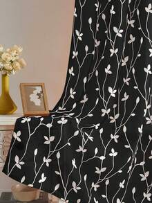 1pc/2pcs Premium Boho Style Embroidered Sheer Curtains For Living Room & Bedroom, Minimalist Line Art Voile Drapes, Fade Resistant Soft Light Blocking Breathable Home Decor, Easy To Install And Maintain - Black - View 4
