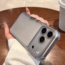 Cute Matte Clear Phone Case Compatible With IPhone 18 Pro Max 17 16 15 14 13 12 Plus Shockproof Protect Cover - Translucent Black - View 3