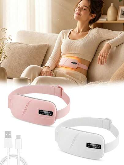 Portable Electric Heating Pad, Rechargeable Wireless Uterine Warmer & Hand Warmer, Fast Heating For Back And Abdomen, 5 Temperature Levels & 4 Massage Modes, Gift For Women And Girls