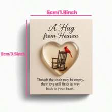 1/3pcs Pocket Hug Heart Cards - Hug From Heaven, Heart-Shaped Memorial Statue With Bird, Includes Inspirational Blessing Card, Suitable For Memorial, Home Decor, Gift - Multicolor - View 4
