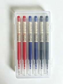 6pcs Ultra-Smooth Large Capacity Gel Pens - Black, Red, Blue Ink, 0.5mm ST Tip, Carbon Ballpoint Pens, Smooth Writing, Quick Drying, Anti-Clogging, Writing Length Approx. 2100m, Suitable For Diary, Office And School - DM - View 9