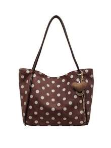 Nicekee Large Capacity Tote Bag With Polka Dot Print And Unique Knot Decoration, Suitable For Stylish Girls, Suitable For Daily Commuting And Travel - Multicolor - View 7
