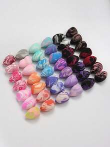 3/5/10/15/20/30/50pcs Makeup Sponges, Random Colors And Shapes, Powder, Cream And Liquid Foundation, Latex-Free, Suitable For Wet And Dry Use, Suitable For All Skin Types - Multicolor - View 3