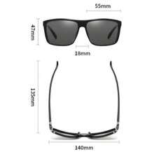 1 Pair Men's Rectangular Full Frame Decorative Glasses, Coated Lenses, Suitable For Driving, Travel, Leisure And Outdoor Wear - Multicolor - View 6