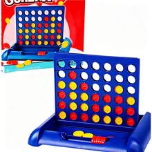 1 Set Classic Four-In-A-Row Board Game, Strategy Battle Party Entertainment Game, Multi-Player Family Game, Portable Travel Tabletop Game, Easy To Install And Store, Indoor Fun, Halloween Christmas Gift For Friends And Family Holiday Party Activity - Multicolor - View 4