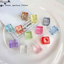 14mm Transparent Color Square Square Square Straight Hole Bead DIY Bead Pen, Phone Rope, Phone Chain, Keychain And Other Accessories - Multicolor - View 12