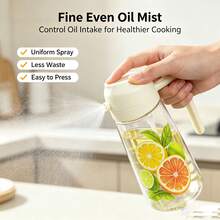 1pc Large Capacity Kitchen Oil Spray Bottle, Home Oil Storage Container, Air Fryer Accessory, Multi-Purpose Seasoning Dispenser; Can Hold Olive Oil, Vinegar, Soy Sauce And Other Liquids, Dual-Use, Leak-Proof And Easy To Clean, Combines Oil Spray And Oil Storage Functions. Perfect Gift For Wife, Mother On Holidays, Random Style And Color - View 2