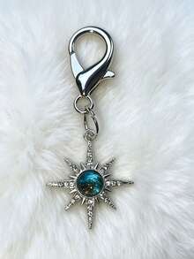Nteresting Blue Starry Sky Series Keychain,Bag Charm,Fashion Exquisite Ladies Keychain Decoration, Bag Accessory,Star Moon Sun Hanging Ornaments - Multicolor - View 8
