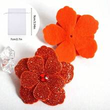 2/1pc Rhinestone Embellished Double Layer Five-Petal Flower Applique, Handmade Sew-On DIY Clothing Trim Accessory, Suitable For Shoes, Hats, Bags, Hair Accessories - Multicolor - View 14