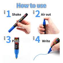 Professional Art Use]12/18/24 Colors Multicolor Acrylic Marker Set, Suitable For School, Classroom Supplies, Student Stationery, Artist Supplies, Back To School Gifts, Suitable For Coloring, Painting, Planner Marking, Christmas, Mother's Day, Back To School, Halloween Best Gifts. - Sets - View 10