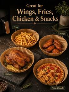 25/50/100pcs Air Fryer Paper Liners, Round, Kitchen Accessories, Non-Stick Baking Paper, Air Fryer Accessories, Oil-Proof And Water-Proof, Suitable For Baking, Roasting And Microwave Use - Multicolor - View 3
