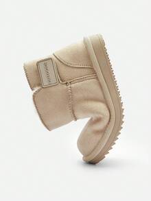 Balabala Unisex Kids Snow Boots Fleece‑Lined Thickened Non‑Slip Short Winter Boots For Boys & Girls - Camel - View 6