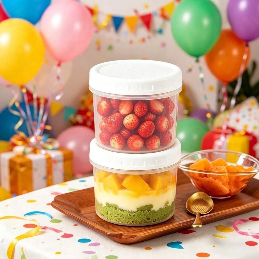 12pcs Upgraded Heavy-Duty Lidded Lunch Bowl Containers / Reusable Food Storage Jars / 6 Boxes + 6 Lids / Portable Food Sealing Containers / Suitable For Yogurt, Oatmeal, Yogurt Breakfast Cups, Meal Prep Containers / Durable And Versatile Storage - Multicolor - View 1