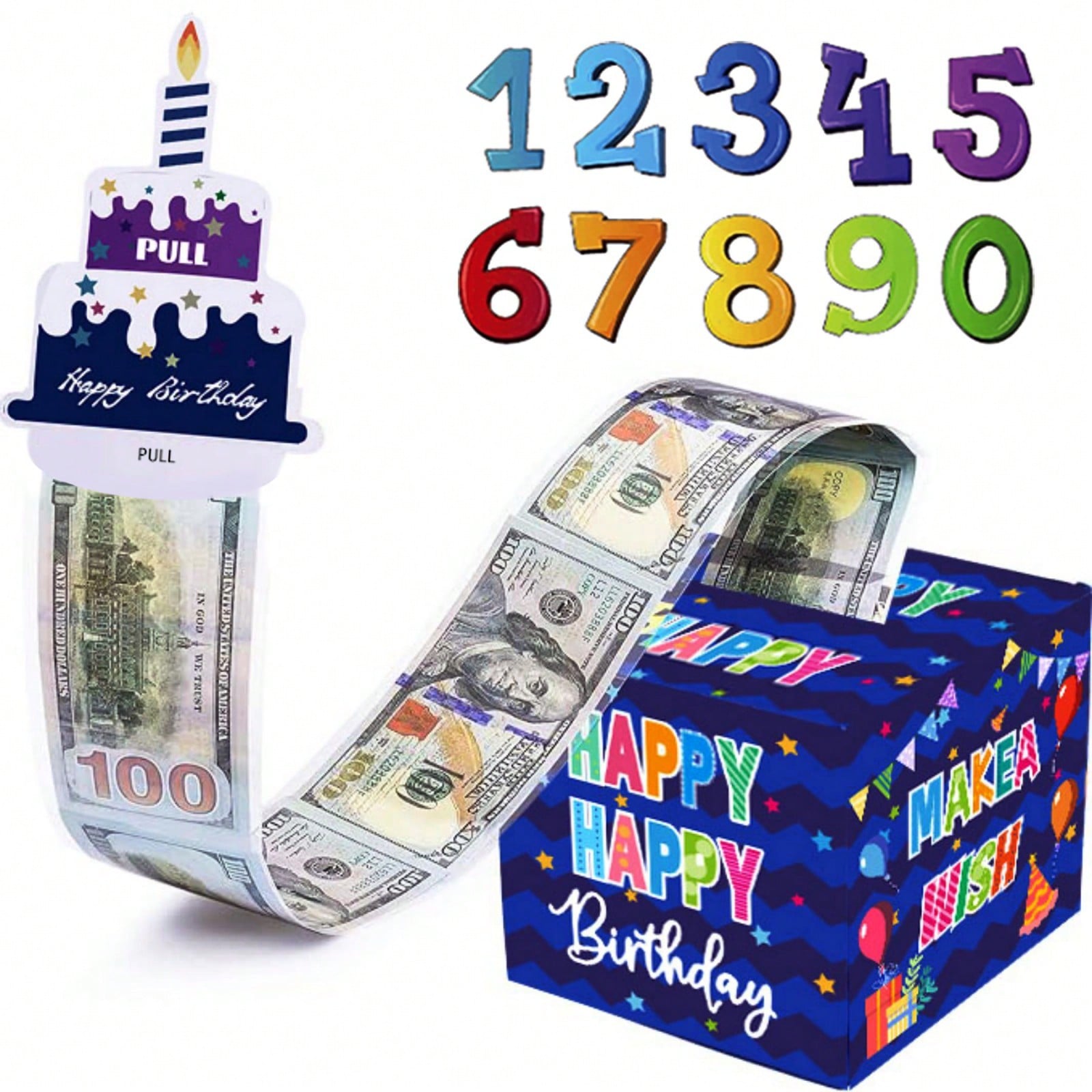 sh260821142874233394898 生日现金盒,带透明袋的生日拉钱盒用于生日惊喜卡片和派对装饰