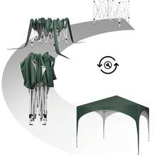 3x3m Pop-up-Gartenpavillon, Sommer-Event-Pavillon, Gartenpavillon, werkzeugloser Schnellaufbau, Camping-Pavillon, höhenverstellbar, Oxford-Gewebe mit Metallrahmen, stabile Konstruktion, ideal für Gartenpartys, Camping, Märkte - Beige - Übersicht 6