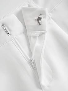 SMILE CHIC 2026 Summer New Ultra Low Waist Elegant Fashion Solid Color Shorts (Belt Not Included) White, Y2K Aesthetic - White - View 10