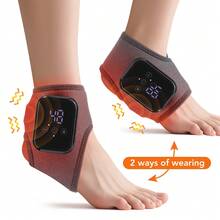 Hailicare Foot Massager For Neuropathy, Rechargeable Ankle Heating Pad With Massage For Circulation, Foot And Ankle Massager For Pain Relief, Suitable For Reduce Fatigue And Plantar Fasciitis, Travel & Home Use - Grey - View 3