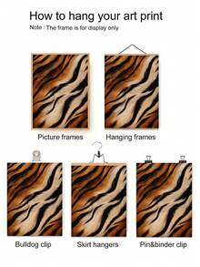 1/3pcs Wild Animal Fur Texture Canvas Wall Art, Unframed, Leopard Tiger Zebra Skin Pattern Print Set, Retro Luxury Safari Poster Pack, Wall Decor For Living Room Bedroom Dorm Apartment Interior, Home Decoration, Gift - Abstract Style a - View 6