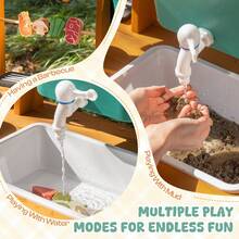 ROBUD Mud Kitchen With Rolling Wheels And Fabric Awning For Kids 3+ - Burnt Orange - View 5
