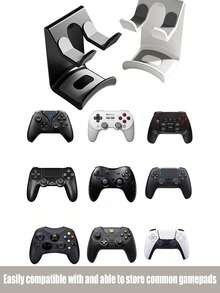 1 Buah Dudukan Pengontrol Game & Headphone Universal yang Dapat Dipasang di Dinding, Gantungan Gamepad Perekat Tanpa Bor, Rak Penyimpanan Ganda untuk Dinding/Meja untuk Aksesori Gaming PS 5 PS 4 Xb O X Switch, Alas Anti Selip, Pengatur Ruang Gaming Hemat Ruang - View 10