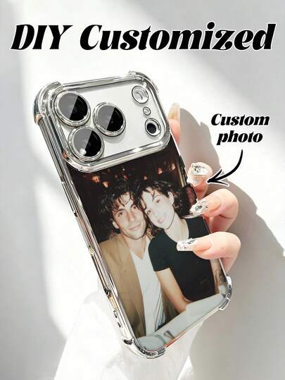 Custom 4-Corner Airbag Shockproof Phone Case, Autumn/Family/Friends/Couples/Pets/Mother's Day Photo Blue/Dark Purple/Silver/Rose Pink Electroplated Shockproof Phone Case, Couples PC Compatible With IPhone 18 Pro Max/16/16 Pro/16 Plus/16 Pro Max/11/11 Pro/11 Pro Max/12/12 Pro/12 Pro Max/13/13 Pro/13 Pro Max/14/14 Plus/14 Pro/14 Pro Max/15/15 Plus/15 Pro/15 Pro Max/16e/17 Pro Max/17 Air/17 And Other Models, Beach Essential
