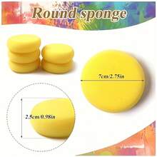 5/10pcs Premium Synthetic Artist Sponges, Vibrant Orange, Durable Multi-Texture Painting Sponges, Excellent Water Absorption, Dual Function For Coloring And Cleaning, Suitable For Watercolor, Crafts, Pottery And Clay Projects, Pottery Accessories - Multicolor - View 2