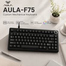 AULA F75 Custom Mechanical Keyboard, 75% Layout, Gasket Mount, Knob ...