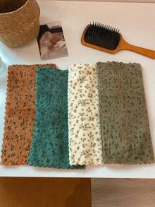 1/2/4/6/8pcs Floral Pattern Cleaning Cloths, Quick-Drying Thickened And Widened Kitchen Towels, Soft And Breathable, Suitable For Bath Towels, Car Polishing Pads And Glassware Cleaning, Square Towels - Multicolor - View 6