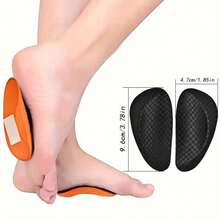 4 miếng lót giày hỗ trợ vòm EVA chống trượt, giảm chấn, thoải mái cho giày thể thao, phù hợp cho sneaker, ủng tuyết, giày thường ngày, unisex - Đen nền cam - Xem 6