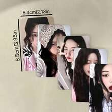 5pcs K POP Girl Group Photo Card Set, Handmade LOMO Collectible Cards, K POP Fan Merchandise Decoration, Wonhee, Minju, Iroha Photo Cards - Multicolor - View 7
