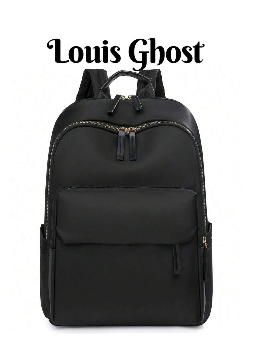 Waterproof Large Capacity Backpack, Versatile And Fashionable, Back To School - Black - View 1