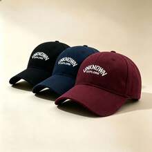 1pc UNKNOWN EXPLORE Letter Embroidered Baseball Cap, Adjustable Soft Cotton Dad Hat, Unisex Casual Sun Hat For Outdoor Sports Daily Travel - Multicolor - View 4