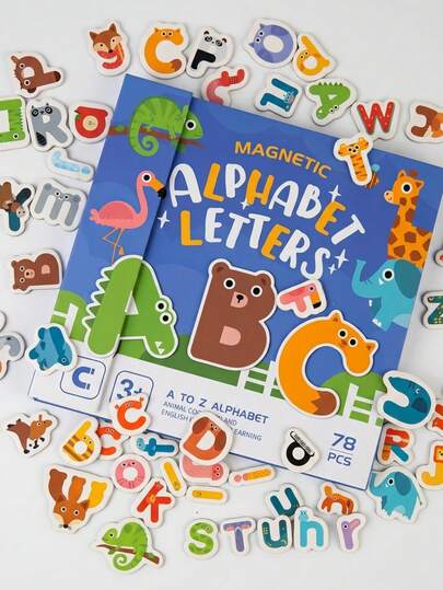 Libro de Rompecabezas de Letras Magnéticas: Juego de Tablero de Rompecabezas de Imanes ABC de Animales, Juguete Educativo de Aprendizaje Preescolar, Adecuado para Niños Preescolares, Diseño de Imanes para Niños, Actividad de Viaje Regalo para Niños, Regalo de Cumpleaños/Halloween/Navidad