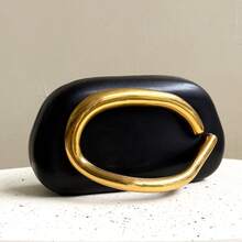 CEZIRA Fashionable Elegant Design PU Vegan Leather Hard Shell Evening Clutch Bag With Metal Handle For Women, Suitable For Banquet, Party, Date, Wedding Occasions - Multicolor - View 11