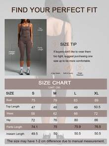Women's Casual Sports 2 Pieces Set, U-Neck Backless Sleeveless Tank Top With Removable Padded Cups, High-Waisted Slim-Fit Capris, Suitable For Yoga, Running, Outdoor Sports - Brown - View 11