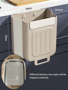 1pc Foldable Hanging Trash Can, Suitable For Kitchen Cabinet Doors, Can Be Hung On Wall, Used For Food Waste, Also As Trash Bag Holder, Multi-Functional Bathroom Trash Can, Cabinet Hanging Trash Collection, Suitable For Car Trash Collection - Multicolor - View 9