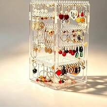 Transparent Acrylic Earring Storage Rack, Multi-Hole Anti-Oxidation Jewelry Stand, Necklace And Bracelet Organizer Display Rack For Vanity - Clear - View 4